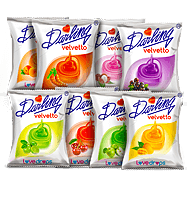 darling velvetto, blackberry flavour candy, litchi flavour candy, mango flavour candy, lemon flavour candy, green apple flavour candy, tamarind flavour candy, peach flavour candy, red cherry flavour candy, center filled candy, heart shape candy, assorted candies, derby india, confectionery packaging design, brij design studio, suncrest food maker, mumbai, india, wholesale candies, candy lollipop manufacturer