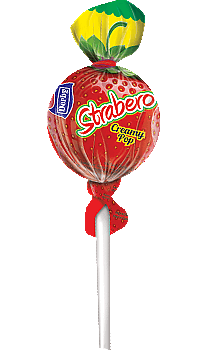 strabero, strawberry flavoured lollipop