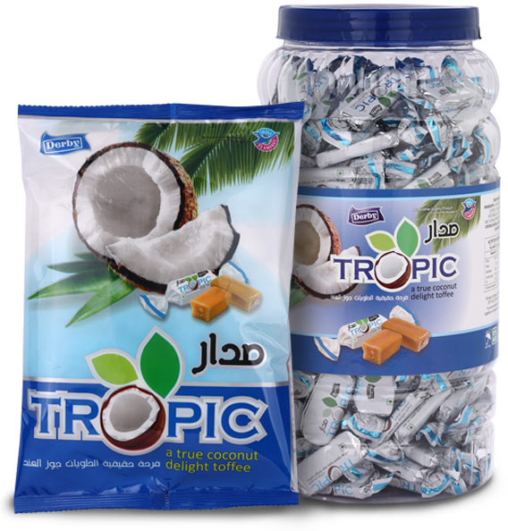 tropic, coconut flavoured toffee
