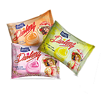 darling assorted, orange flavour candy, litchi flavour candy, mango flavour candy, center filled candy, heart shape candy, assorted candies, derby india, confectionery packaging design, brij design studio, suncrest food maker, mumbai, india, wholesale candies, candy lollipop manufacturer